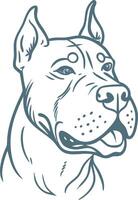 Dog Head Illustration Canine Art Outline Drawn Design for Decor and Branding vector