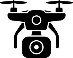Drone Silhouette Illustration with Rotors and Camera for Aerial Technology Use vector