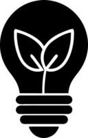 Eco Friendly Energy Concept Lightbulb with Leaf Symbol Illustration vector