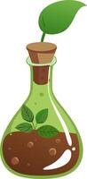 Eco Friendly Growth Concept with a Plant in a Flask Illustration vector