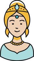 Elegant Princess Illustration for Storybook and Graphic Design vector