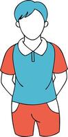 Faceless Cartoon Character in Colorful Casual Outfit Minimalist Art vector
