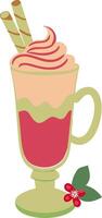 Festive Hot Beverage with Whipped Cream and Cookies Illustration vector
