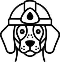 Firefighter Dog Helmet Illustration Rescue Service Canine Mascot Design vector