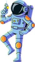 Futuristic Astronaut Character with Space Gun Illustration for Sci-Fi Design vector