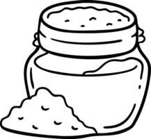 Hand Drawn Jar of Spices or Herbs with Pile Illustration for Culinary Use vector