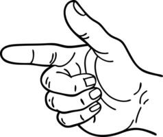 Hand Gesture Index Finger Pointing Art for Communication and Direction vector