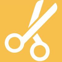 ic Scissors Design in Yellow Square for Craft and Design Projects vector