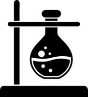 Laboratory Flask Silhouette on Stand Science Illustration vector