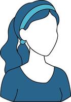 Minimalist Blue Woman Illustration for Social Profile and Design Projects vector