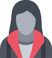 Minimalist Female Avatar in Red Jacket for Profile and Branding vector