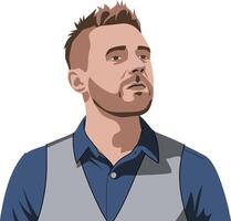 Modern Professional Man Looking Upward in Stylish Attire Illustration vector