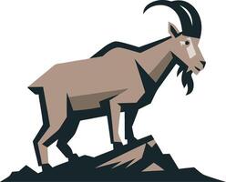 Mountain Goat Illustration Wildlife Rugged Nature Symbol vector
