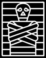Mummy Wrapped Skeleton Illustration for Halloween and Gothic Designs vector