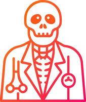 Neon Gradient Skeleton in Suit Illustrating Mortality and Professionalism vector