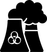 Nuclear Power Plant with Cooling Towers and Eco Symbol Illustration vector