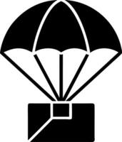 Parachute Delivery Box Symbolizing Airborne Package Shipment vector