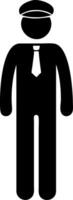 Pilot Uniform Silhouette for Aviation and Travel Design vector