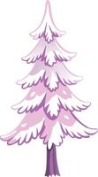 Pink Snow-Covered Fir Tree Illustration for Winter Seasonal Design vector