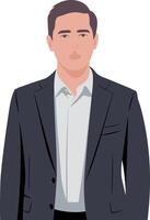 Professional Businessman Illustration in Formal Suit vector