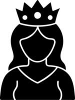 Princess Silhouette with Crown Simple Elegant Design vector
