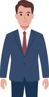 Professional Businessman Illustration in Formal Suit for Corporate Use vector