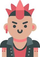 Punk Rocker with Mohawk and Piercings in Art Style vector