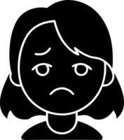 Sad Girl Face Emoji Illustration for Emotions and Communication vector