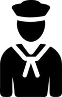 Sailor Silhouette in Uniform Illustration for Nautical Themes vector