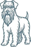 Schnauzer Dog Illustration for Pet and Breed Design Projects vector