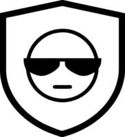 Security with Cool Face in Sunglasses on Shield Illustration vector
