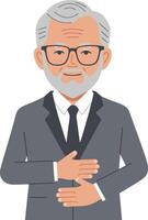 Senior Businessman in Suit with Confident Gesture Illustration vector