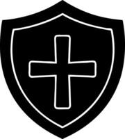 Shield with Cross Symbol for Security and Protection vector