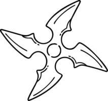 Shuriken Ninja Throwing Star Illustration with Sharp Edges vector