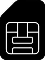 Sim Card Black Modern Digital Communication Design Graphic vector