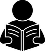 Silhouette Person Reading Book Symbolizing Knowledge and Education vector