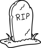 Simplistic Illustration of Tombstone with RIP Inscription for Halloween Themes vector