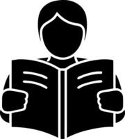 Silhouette of Person Reading a Book Illustration for Education and Learning Concepts vector