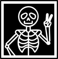 Skeleton Making Peace Sign Illustration for Halloween and Day of the Dead Themes vector