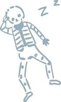 Sleepy Skeleton Cartoon Illustration for Halloween Decor and Design Projects vector