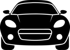 Sleek Sports Car Front View Silhouette Illustration for Automotive Design vector