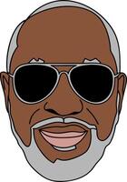 Smiling Senior African American Man with Sunglasses Art vector