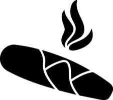Smoking Cigar Illustration with Curved Smoke Design vector