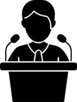 Speaker at Podium for Public Speaking and Presentation Concepts vector