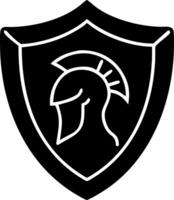Spartan Helmet Emblem on Shield for Security and Protection Themes vector