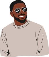 Stylish Man Wearing Sunglasses Smiling Illustration vector