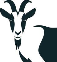 Stylized Abstract Goat with Curved Horns and Beard Animal Illustration vector