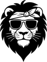 Trendy Cool Lion with Sunglasses and Bandana Illustration vector
