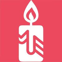 Graphic of Candle with Flame Symbolizing Light and Warmth on Colorful Background vector