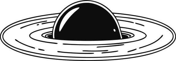 Illustration of Black Hole with Swirling Rings in Space vector